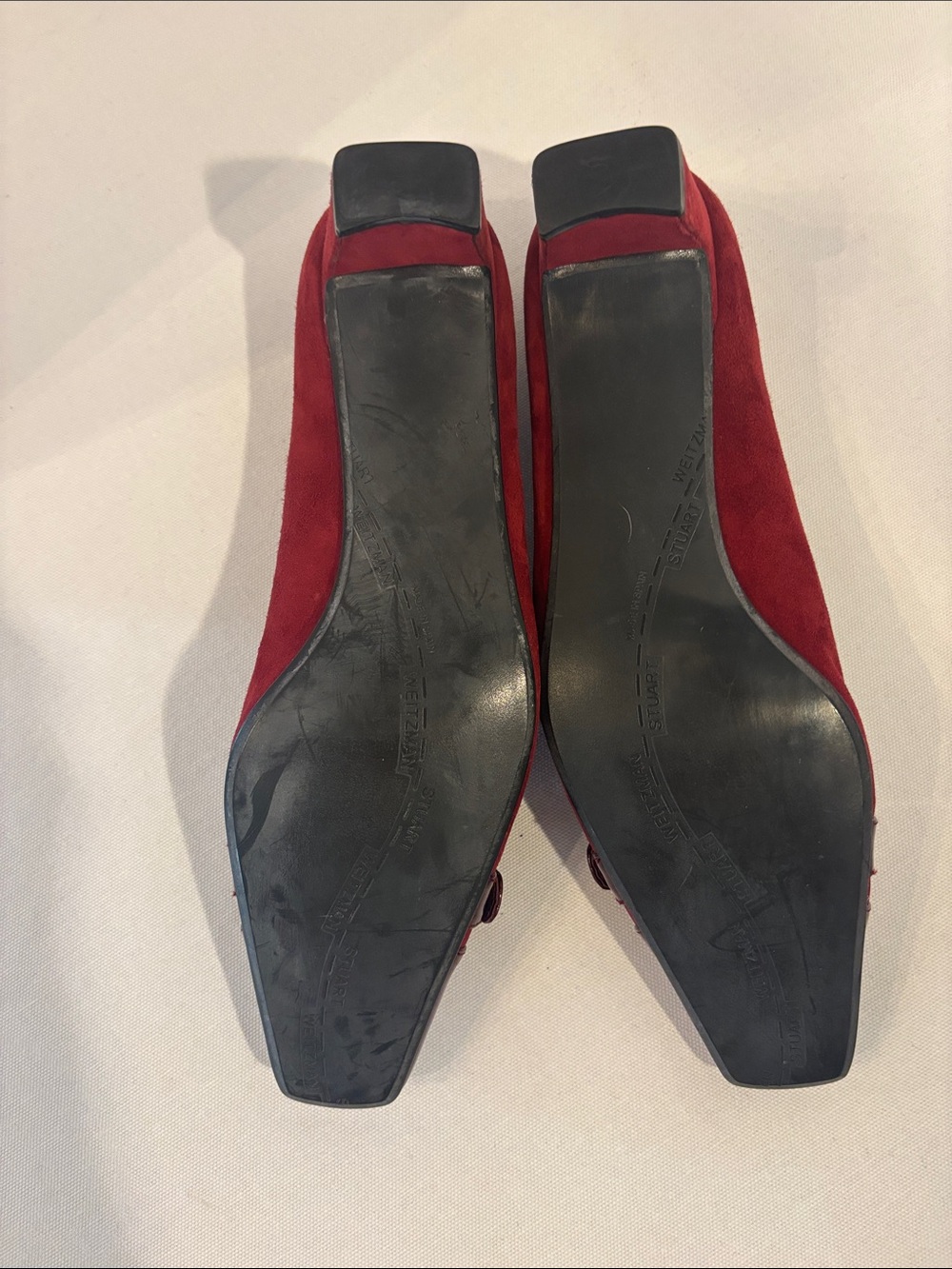Stuart Weitzman Burgundy Suede & Patent Leather Front and Buckle Heel Pumps. 8.5 - Picture 10 of 10